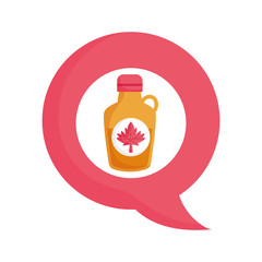 Canadian maple syrup inside bubble vector design