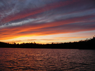 sunset over lake baxter state park