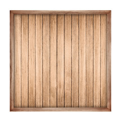 Wooden frame isolated on white background with clipping path