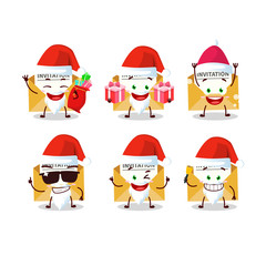 Obraz na płótnie Canvas Santa Claus emoticons with invitation message cartoon character