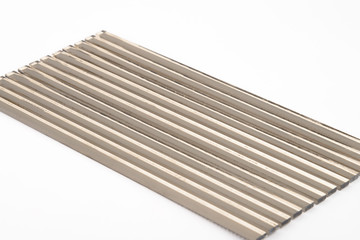 Glass and mirror mosaic without reflections isolated on a white background. For construction and repair in the bathroom, pool, kitchen.