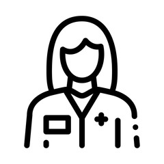 woman doctor icon vector. woman doctor sign. isolated contour symbol illustration