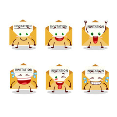 Cartoon character of invitation message with smile expression