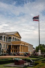 Fototapeta na wymiar Ministry of Defence with thai flag, city centre, Bangkok, Thailand