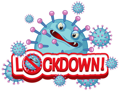 Coronavirus poster design with word lockdown