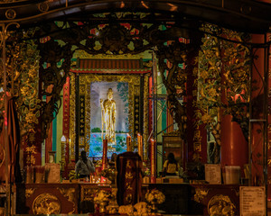Fototapeta na wymiar Kuan yim shrine (Thian Fa Foundation) a Traditional Chinese temple in Bangkok, Thailand