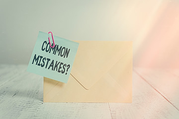 Text sign showing Common Mistakes Question. Business photo text repeat act or judgement misguided...