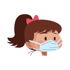 young woman head using medical mask