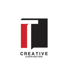 Creative Negative Space Letter T Modern Business Logo Vector Design Template.