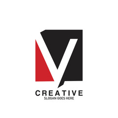 Creative Negative Space Letter V Modern Business Logo Vector Design Template.