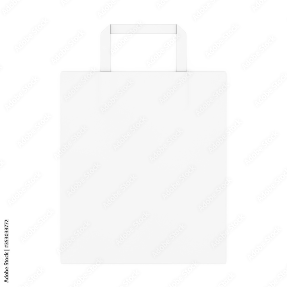Poster white paper bag mockup with blank space for your design. 3d rendering