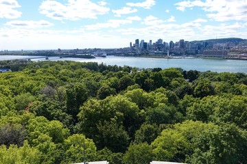 View of Montreal and island Saint Helen from tower Levis