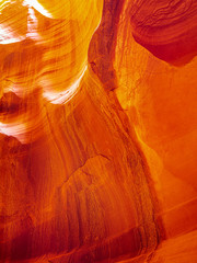 water streaks on slot canyon wall