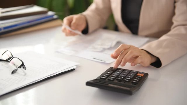Business analyst checking in financial statement for audit internal control system. Accounting , Accountancy Concept.