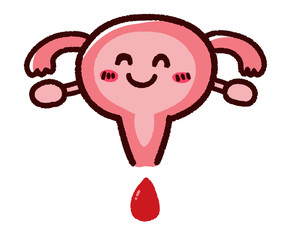 かわいい内臓　子宮　笑顔　生理