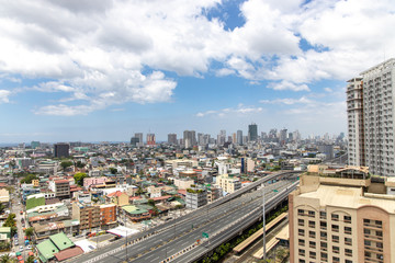 Fototapeta na wymiar Manila City Landscape In Quarantine, Manila, Philippines, Mar 30, 2020