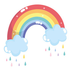 Isolated lgtbi rainbow with clouds vector design