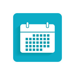 Calendar. Flat icon, object isolated on white background. Illustration for design.
