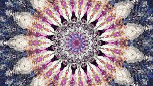 Beautiful Original Art therapy moving Mandala. Seamless loop psychotherapy. Geometric patterns to find or restore a sense of healthy mental balance. For yoga specialist, astrology, art therapist.