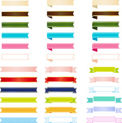 A set of vector illustrations of colorful ribbons and bookmarks.