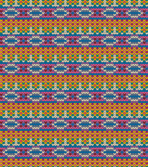 Fototapeta premium Geometric pattern. Imitation knitting or embroidery. Seamless background. Jacquard.