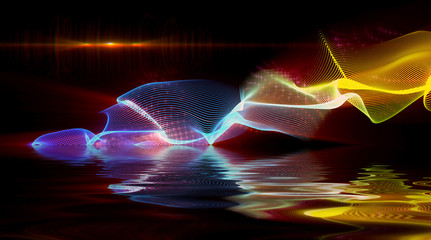 Abstract color lines on screen