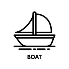 Boat outline icon design illustration on white background
