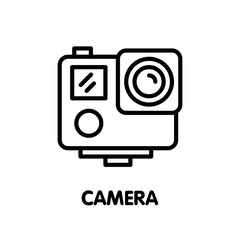 Camera outline icon design illustration on white background