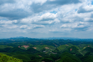 Blue sky landscape of Qingshan Mountain in Guangxi, China