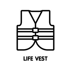 Life vest outline icon design illustration on white background