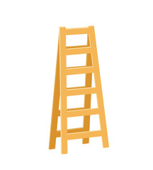 Cartoon wooden ladder. Icon design. Vector illustration Isolated on white background.