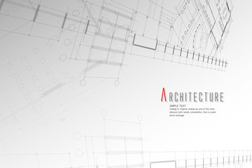 Architecture and Blueprint background.paper art style.