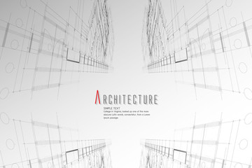 Architecture and Blueprint background.paper art style.