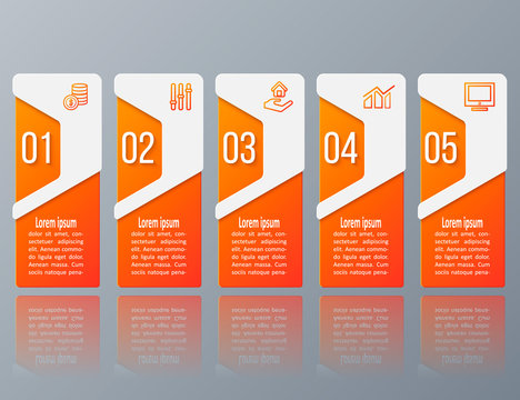 Abstract 3D Paper Infographics. Business template .Vector illustration