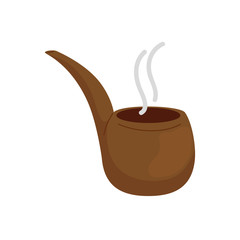 smoking pipe icon on white background vector illustration design