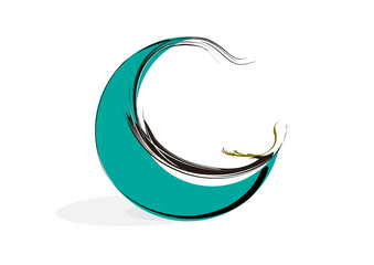crescent moon on a white background in vector illustration