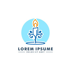 Candle icon logotype, Candle light design vector illustration