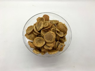 Meatball fritter isolated on white background