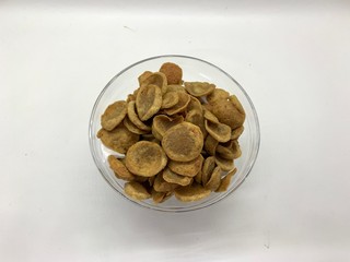 Meatball fritter isolated on white background