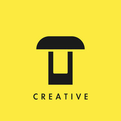 Flat Negative Space Initial Letter M Logo Icon Simple Vector Design Template.