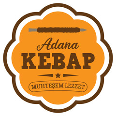 Adana Kebap (Kebab) Label in Turkish