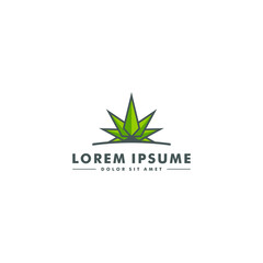 Abstract Marijuana leaf icon logotype