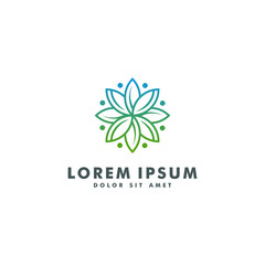 Beauty flower logo template