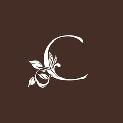 Letter C Luxury Logo Icon design, monogram vintage rustic, ornate style design template