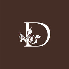 Letter D Luxury Logo Icon design, monogram vintage rustic, ornate style design template