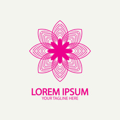 Flower logo. The circular logo. Logo of the flower. Stylized flower. Petals. Simple logo. The brand name  emblem  logo. Mandala. Logo boutique. Logotype for beauty. Logo for flower shop.