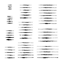 Vector set of fifty seven hand created ink puddled art brushes. Easy to use. There are all of them on brushes panel. Clipping paths included.