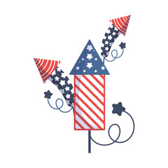 Isolated usa fireworks vector design
