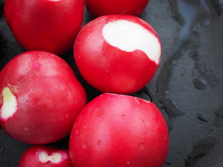 ripe red radish close up