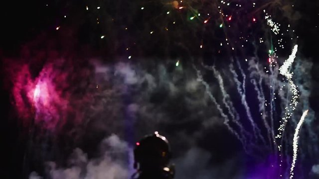 feu d'artifice pompier